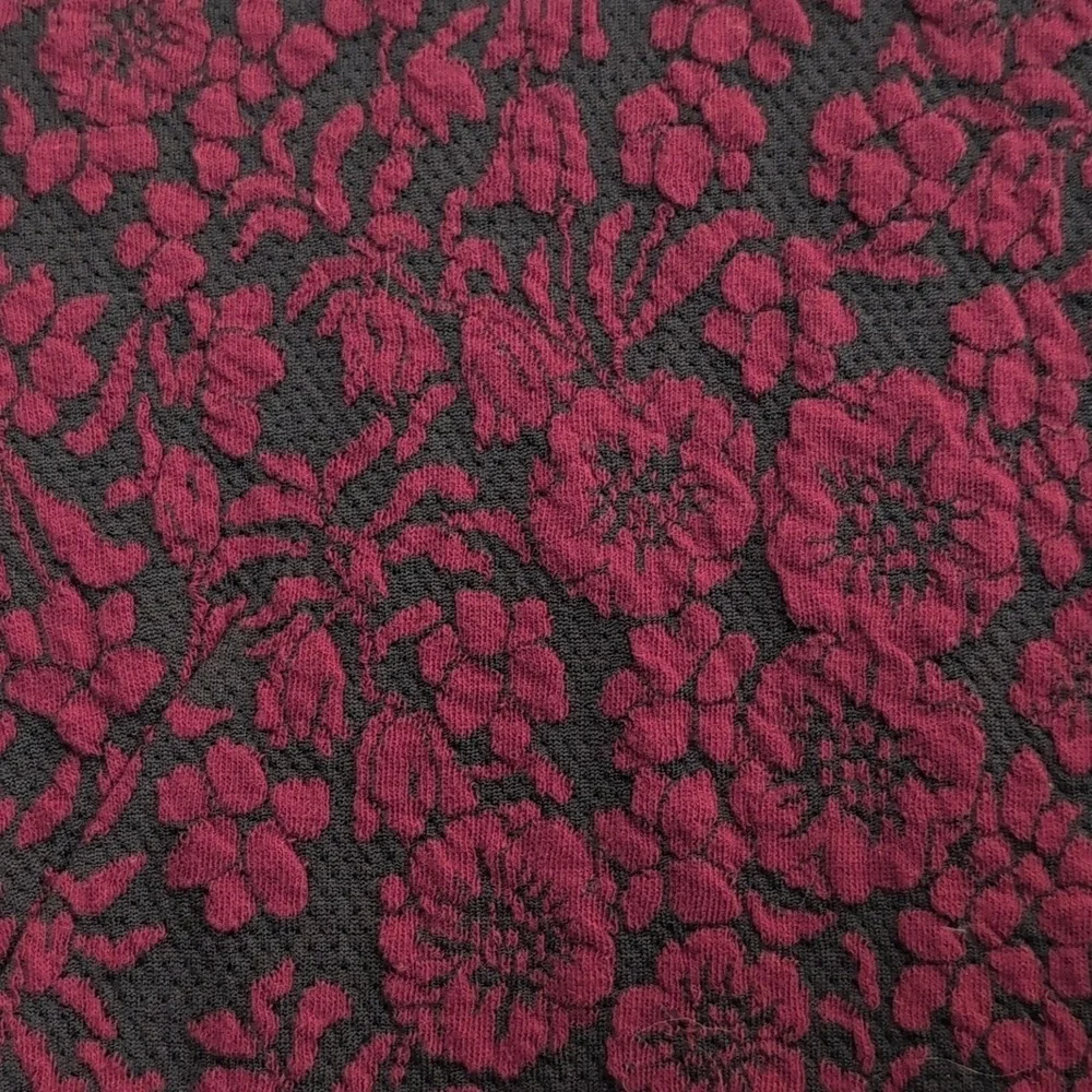 Loft Size 2 Petite Maroon & Black Floral Dress - Picture 3 of 11